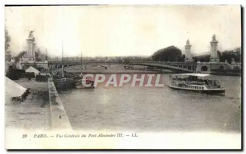 Ansichtskarte AK Paris Vue Generale du Pont Alexandre III Peniche