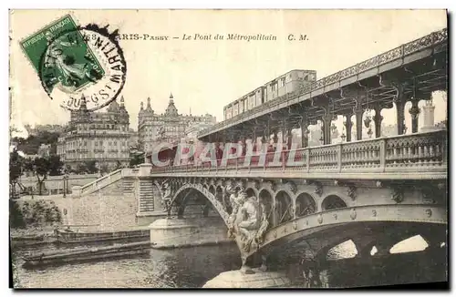 Ansichtskarte AK Paris Le Pont du Metropolitain Metro Passy