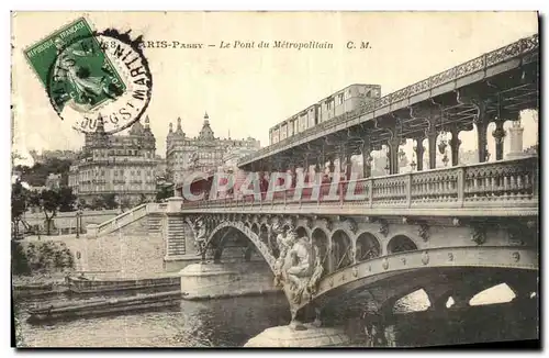 Cartes postales Paris Le Pont du Metropolitain Metro Passy