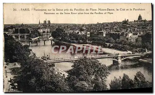 Ansichtskarte AK Paris Panorama sur la Seine du Pavillon de Flore Notre Dame La Cite et le Pantheon