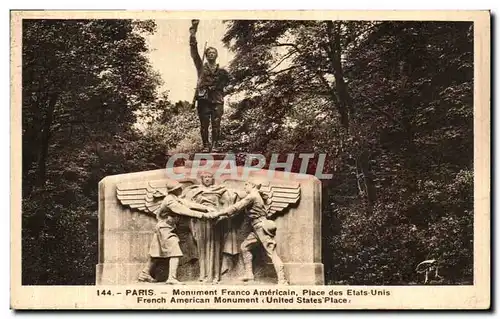 Cartes postales Paris Monument Franco Americain Place Etats Unis