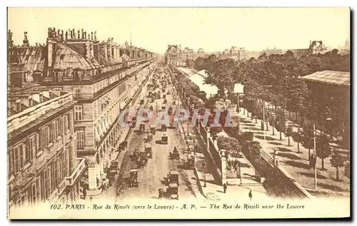 Cartes postales Paris Rue de Rivoli Louvre