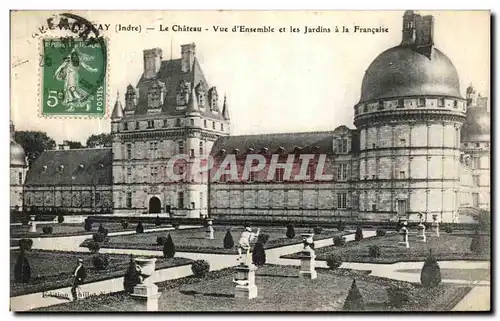 Cartes postales Valencay Le Chateau Vue d Ensemble et Les Jardins a la Francaise