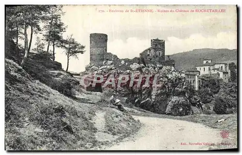 Ansichtskarte AK Environs de Ste Etienne Ruines du Chateau de Rochetaillee