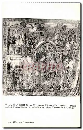 Cartes postales La Chaise Dieu Tapisseries d Arras Annonciation naissance de Jess Adoration des mages