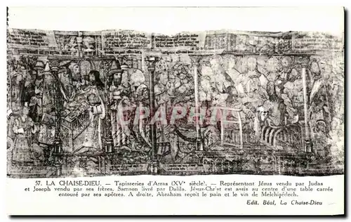 Cartes postales La Chaise Dieu Tapisseries d Arras Jesus vendu par Judas
