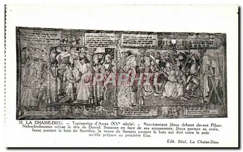 Cartes postales La Chaise Dieu Tapisseries d Arras Jesus devant Pilate