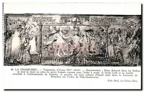 Cartes postales La Chaise Dieu Tapisseries d Arras Jesus descend dans les limbes