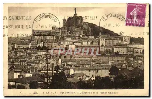 Cartes postales Le Puy Vue Generale La Cathedrale et Le Rocher Corneille