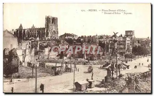 Cartes postales Reims Place Drouet d Erlon Square Militaria