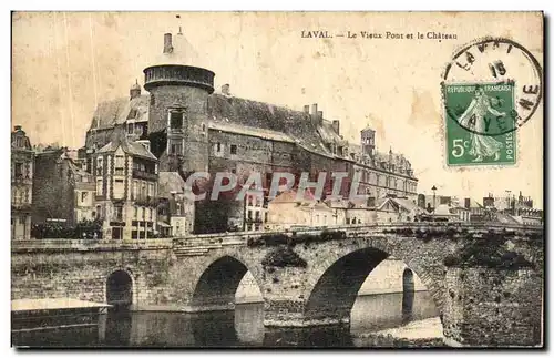 Cartes postales Laval Le Vieux Pont Et Le Chateau