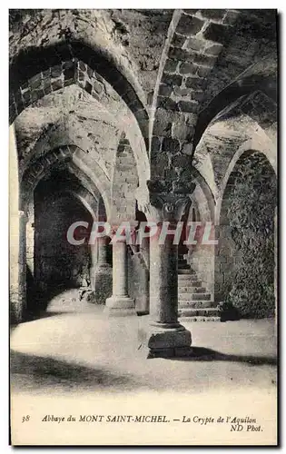 Ansichtskarte AK Abbaye du Mont Saint Michel La Crypte de l Aquilon