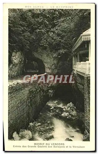 Cartes postales Massif Du Vercors Entree des grands goulets aux baraques et la Vernaison