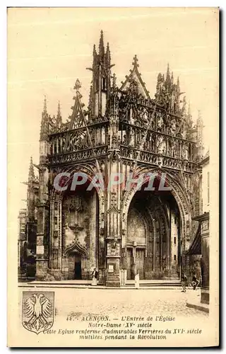 Cartes postales Alencon L Entree de l Eglise Notre Dame XV siecle