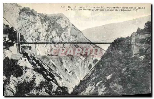 Cartes postales Dauphine Route du Monestier de Clermont a Mens Le Pont de Binon au dessus de l Ebron