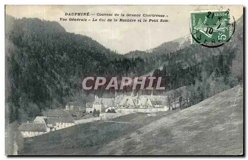 Cartes postales Dauphine Couvent de la Grande Chartreuse Vue Generale Le Col de la Ruohere et le Petit Som