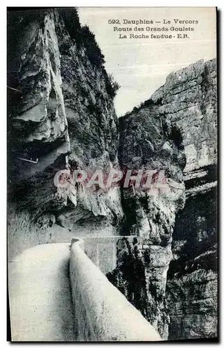 Cartes postales Dauphine Le Vercors Route des Grands Goulets La Roche fendue