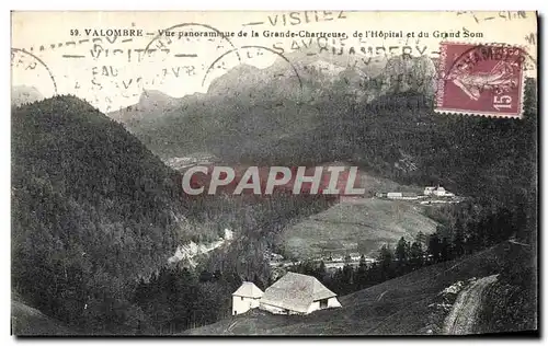 Cartes postales Valombre Vue panoramique de la Grand Chartreuse de l Hopital et du Grand som