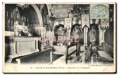 Cartes postales Le Dauphine Grottes de La Balme Interieur de la Chapelle