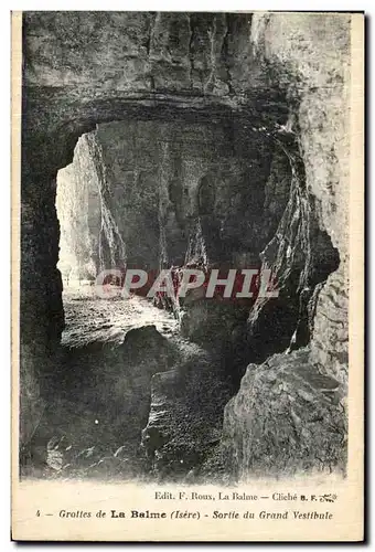 Cartes postales Grottes de La Balme Sortie du Grand Vestibule