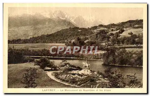 Cartes postales Laffrey Le Monument de Napoleon 1er et les Alpes