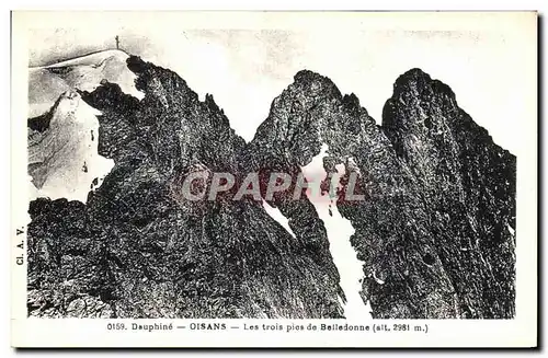 Cartes postales Dauphine Oisans Les Trois Pics de Belledonne