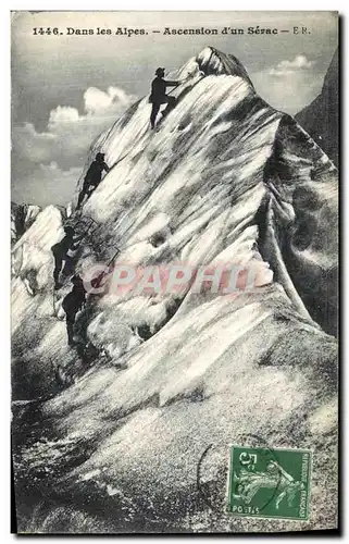 Cartes postales Dans Les Alpes Ascension d Un Serac Alpinisme