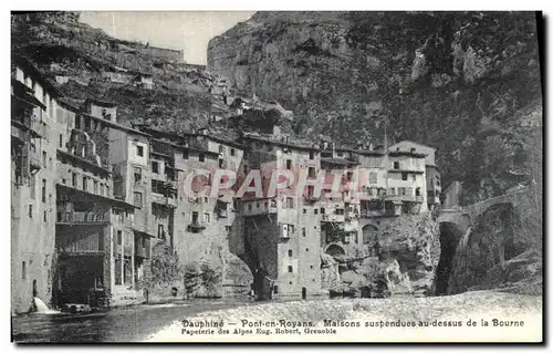 Cartes postales Dauphine Pont en Royas Maisons suspendues au dessus de la Bourne