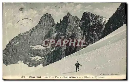 Cartes postales Dauphine Les Trois Pics de Belledonne et le Glacier de Freydane