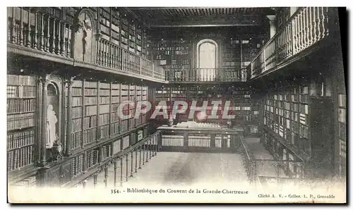 Cartes postales Bibliotheque du Convent de la Grande Chartreuse