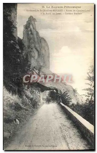 Cartes postales Envitons de St Jean en Royans Route de Combe Laval a la foret de Lente Curieux rochers