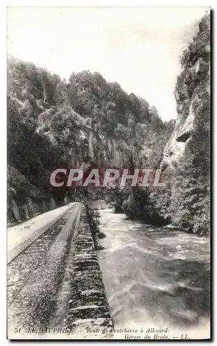 Cartes postales Dauphine Route de Pontcharra a Allervard Gorges du Breda