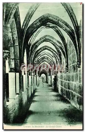 Cartes postales Dauphine Grande Chartreuse Interieur du monastere le grand cloitre