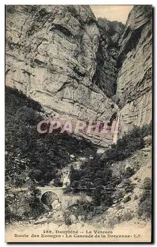 Ansichtskarte AK Dauphine Le Vercors Route des Ecouges La Cascade de la Drevenne