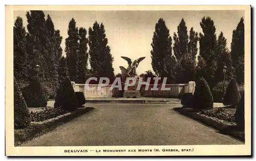 Cartes postales Beauvais Le Monument Aux Morts Militaria