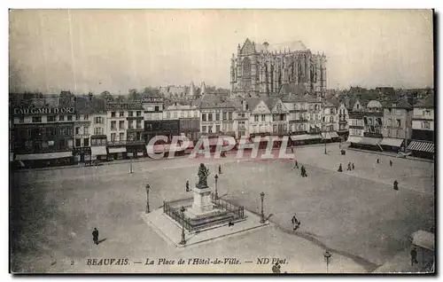 Cartes postales Beauvais La Place de l Hotel de Ville