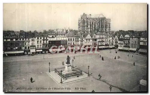 Cartes postales Beauvais La Place de l Hotel de Ville