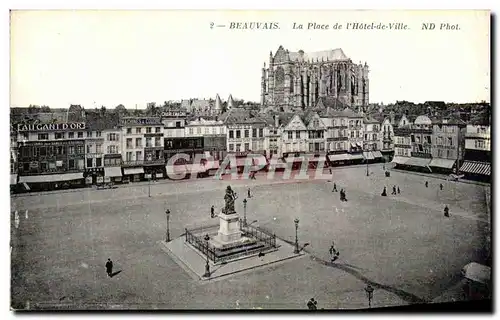 Cartes postales Beauvais La Place de l Hotel de Ville