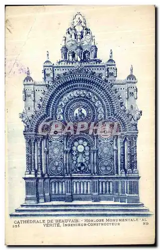 Cartes postales Cathedrale de Beauvais Horloge Monumentale Verite Ingenieur Constructeur