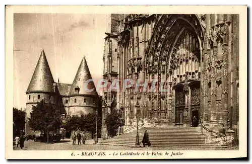 Ansichtskarte AK Beauvais La Cathedrale et le Palais de Justice