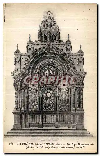 Cartes postales Cathedrale De Beauvais Horloge Monumentale