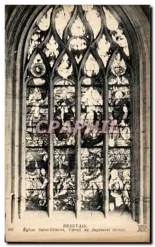 Ansichtskarte AK Beauvais Eglise Saint Etienne Vitrail du Jugement Dernier