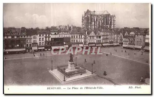 Cartes postales La Place de l Hotel de Ville Beauvais