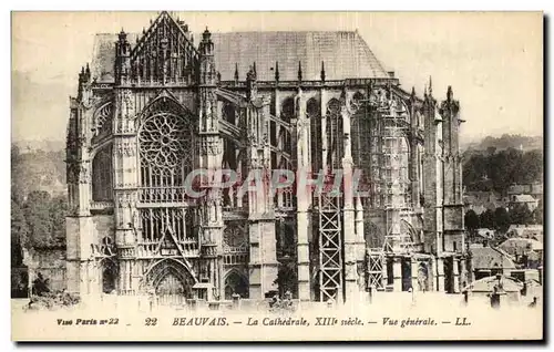 Cartes postales Beauvais La Cathedrale Vue Generale