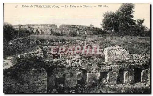 Cartes postales Ruines de Champlieu Les Bains et le Theatre