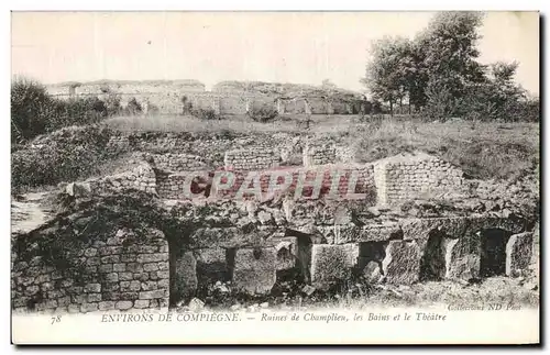 Cartes postales Environs De Compiegne Ruines de Champlieu Les bains et le theatre