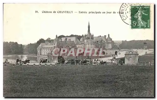 Ansichtskarte AK Chantilly Chateau Entree Principale un jour de visite