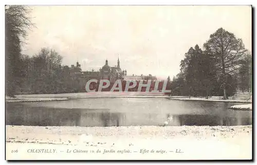 Ansichtskarte AK Chantilly Le Chateau vu du Jardin Effet de neige