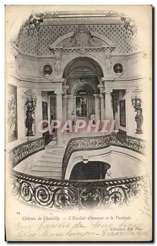 Cartes postales Chateau de Chantilly L Escalier d honneur et le vestibule