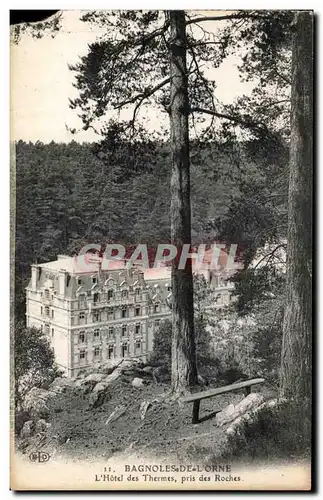 Cartes postales Bagnoles de l Orne L Hotel des thermes pris des rochers